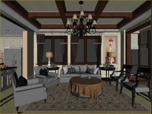 the rural vintage room 1832 Model 3D