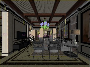 the rural vintage room 1832 Model 3D