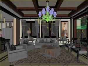 the rural vintage room 1832 Model 3D