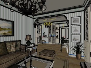 the rural vintage room 1846 3D Model
