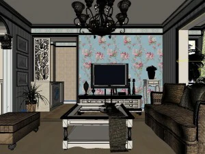 the rural vintage room 1846 3D Model