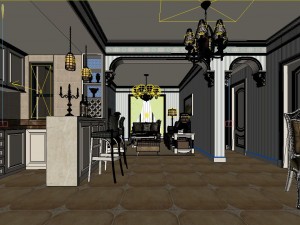 the rural vintage room 1846 3D 模型