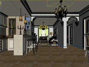 the rural vintage room 1846 3D Model