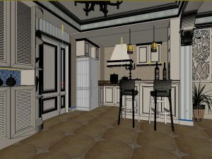 the rural vintage room 1846 3D Model