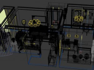 the rural vintage room 1846 3D Model