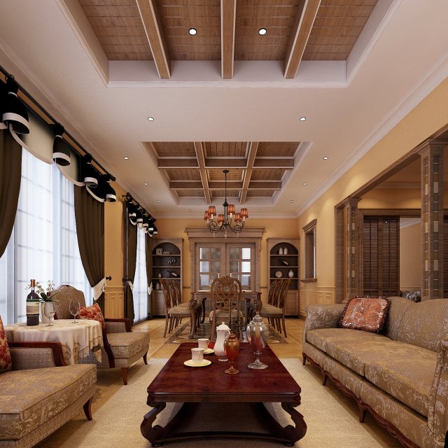 rural vintage european living room 5158 Modèle 3D .c4d .max .obj .3ds .fbx .stl .blend 