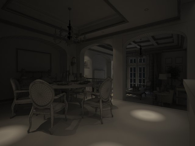 rural vintage european living room restaurant 5122 Model 3D .c4d .max .obj .3ds .fbx .stl .blend