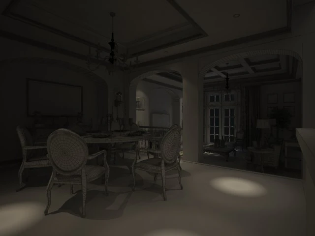 rural vintage european living room restaurant 5122 3D Model .c4d .max .obj .3ds .fbx .stl .blend 