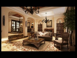 rural vintage european living room restaurant 5122 Model 3D