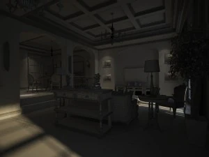 rural vintage european living room restaurant 5122 3D Model