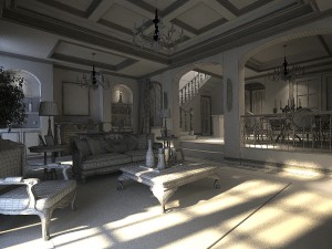 rural vintage european living room restaurant 5122 Model 3D