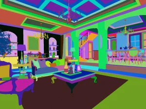 rural vintage european living room restaurant 5122 3D Model