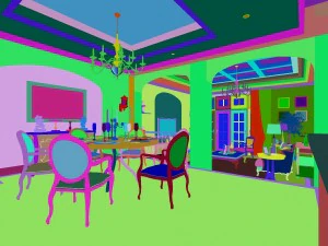 rural vintage european living room restaurant 5122 3D Model