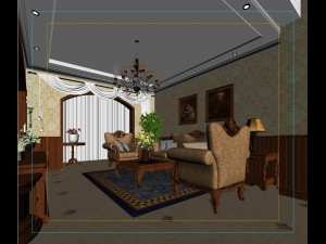 rural vintage european living room 5128 Model 3D