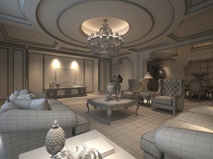 modern luxury style european living room 1831 Modello 3D