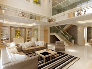 modern style double living room 1801 3Dモデル