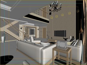 modern style double living room 1801 3Dモデル