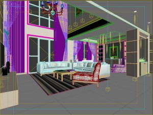 modern style double living room 1801 3Dモデル