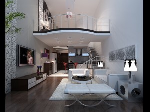 modern fashionable double living room 1841 3D Model