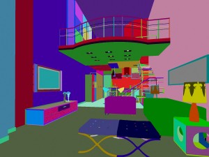 modern fashionable double living room 1841 3D Model