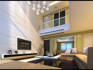 modern style double living room 1816 3D 모델