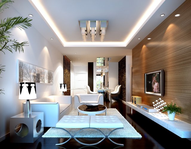 modern fashionable concise sitting room 1842 3D Model .c4d .max .obj .3ds .fbx .stl .blend 