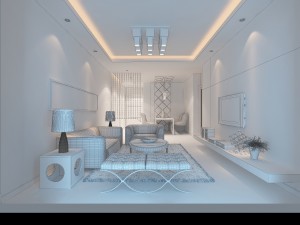 modern fashionable concise sitting room 1842 3D Model