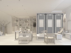 modern fashion room 1822 3D Модель