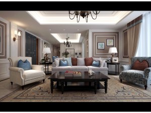 modern fashionable living room 1833 3D Model