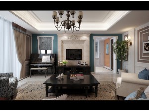 modern fashionable living room 1833 Model 3D