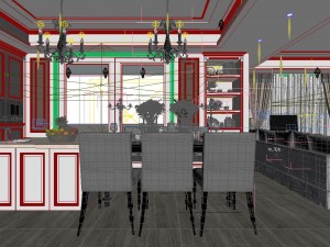 modern fashionable living room 1833 Model 3D