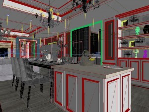 modern fashionable living room 1833 Model 3D