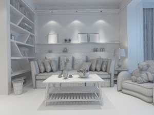 modern fashionable living room 1836 3D Модель