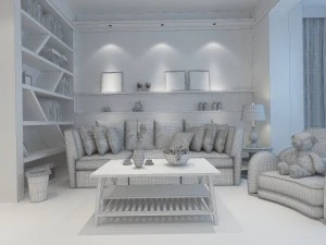 modern fashionable living room 1836 3D Model