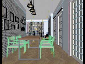 modern fashionable living room 1836 3D Модель