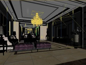 modern fashion room 1838 3D Model