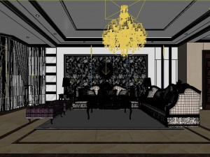 modern fashion room 1838 3D 모델