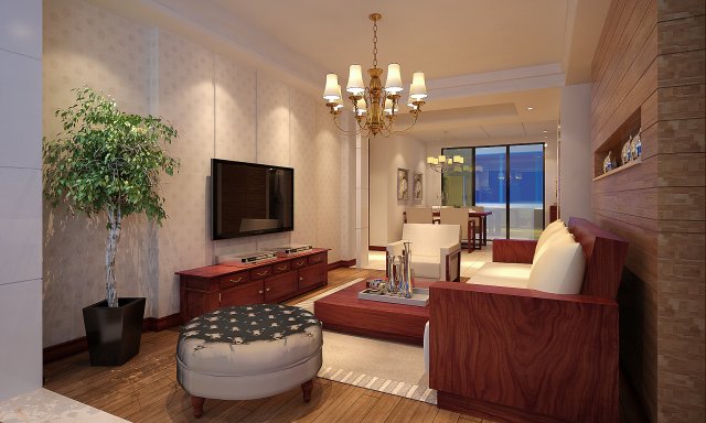 modern fashionable living room 1844 3D Model .c4d .max .obj .3ds .fbx .stl .blend 