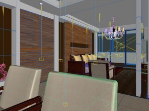 modern fashionable living room 1844 3D Model