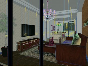 modern fashionable living room 1844 3D Model