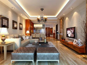 modernes modisches Wohnzimmer 1845 3D Modell