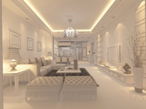 modern fashionable living room 1845 3D 模型