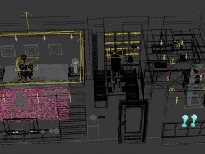modern fashionable living room 1845 3D 模型
