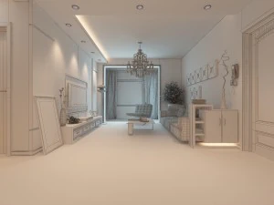 modern fashionable living room 1846 3D Model
