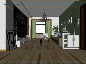 modern fashionable living room 1846 3D Model