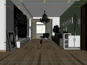 modern fashionable living room 1846 3D Model
