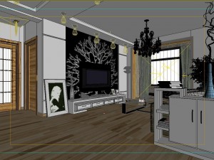 modern fashionable living room 1846 Modelo 3D