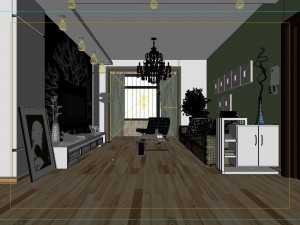modern fashionable living room 1846 Modelo 3D