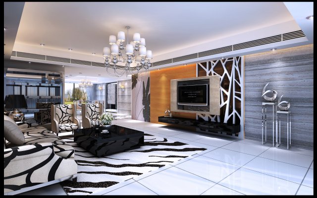 modern fashionable living room 1847 3D मॉडल .c4d .max .obj .3ds .fbx .stl .blend