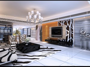 modern fashionable living room 1847 3D Model